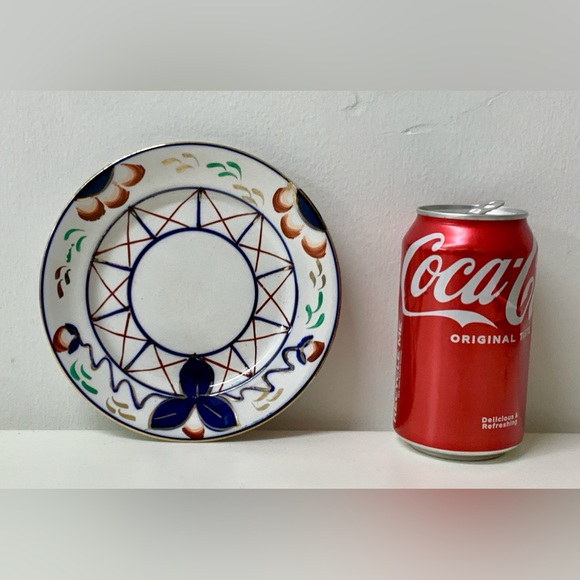 19th Century Antique Gaudy Welsh Dowsywales Pattern 6” Round Hand Painted Plate - Picture 2 of 13